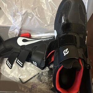 Peloton Black and Red Athletic Shoes